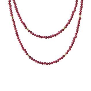Garnet necklace in yellow gold