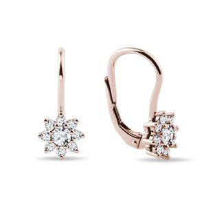 DIAMOND FLOWER ROSE GOLD EARRINGS - DIAMOND EARRINGS - EARRINGS