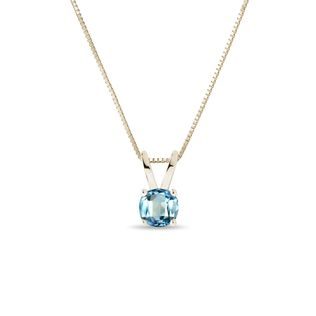 ROUND SWISS TOPAZ NECKLACE IN GOLD - TOPAZ NECKLACES - NECKLACES