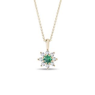 COLLIER EN OR AVEC FLEUR EN ÉMERAUDE ET DIAMANTS - COLLIERS AVEC ÉMERAUDE - COLLIERS