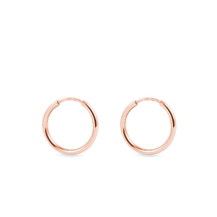 16mm hoop earrings in rose gold