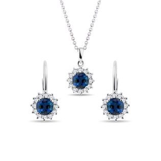 ELEGANT SAPPHIRE JEWELRY SET IN WHITE GOLD - JEWELRY SETS - FINE JEWELRY