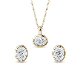 SCHMUCKSET MIT OVALEN DIAMANTEN IN GELBGOLD - SCHMUCK SETS DIAMANT - SCHMUCK