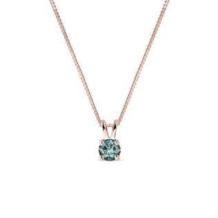 COLLIER AVEC EN OR ROSE AVEC DIAMANT BLEU - COLLIERS AVEC DIAMANTS - COLLIERS