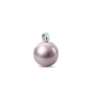ANHÄNGER MIT VIOLETTER MING-PERLE IN 14-KARÄTIGEM WEISSGOLD - MAGNETISCHE HALSKETTEN - KETTEN