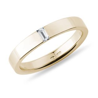ALLIANCE POUR HOMMES EN OR ET DIAMANT BAGUETTE - ALLIANCES DE MARIAGE HOMMES - ALLIANCES DE MARIAGE