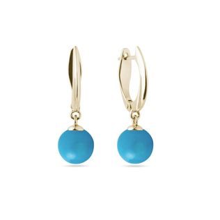 Turquoise earrings in gold