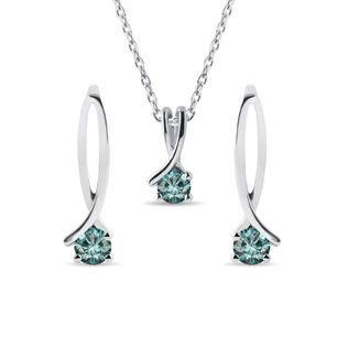 SÚPRAVA ŠPERKOV Z BIELEHO ZLATA S MODRÝM DIAMANTOM - DIAMANTOVÉ SÚPRAVY - ŠPERKY