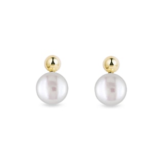 BOUCLES D'OREILLES MINIMALISTES EN OR AVEC PERLES - BOUCLES D'OREILLES EN PERLES - PERLES