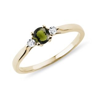 RING MIT DIAMANTEN IM BRILLANTSCHLIFF AUS 14 KT GELBGOLD - RINGE MOLDAVIT - RINGE