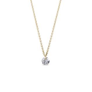 COLLIER EN OR JAUNE 14 CT AVEC DIAMANT SOLITAIRE - COLLIERS AVEC DIAMANTS - COLLIERS