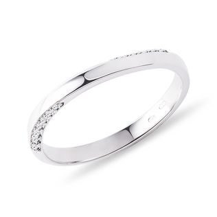 BAGUE DE MARIAGE D'OR BLANC ENDIAMANTÉE - ALLIANCES DE MARIAGE FEMMES - ALLIANCES DE MARIAGE