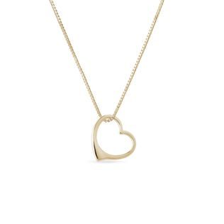 HEART SHAPE GOLD PENDANT - YELLOW GOLD NECKLACES - NECKLACES