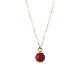 CARNELIAN NECKLACE IN YELLOW GOLD - SEASONS COLLECTION - KLENOTA COLLECTIONS