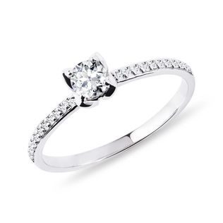DELICATE DIAMOND ENGAGEMENT RING IN WHITE GOLD - DIAMOND ENGAGEMENT RINGS - ENGAGEMENT RINGS