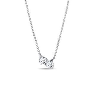 COLLIER D'OR BLANC 14 CT AVEC DIAMANTS - COLLIERS AVEC DIAMANTS - COLLIERS