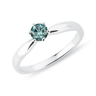 BAGUE DE FIANÇAILLES EN OR AVEC DIAMANT BLEU - BAGUES DE FIANÇAILLES AVEC DIAMANTS DE COULEUR - BAGUES DE FIANÇAILLES