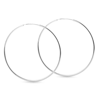 WHITE GOLD HOOP EARRINGS - WHITE GOLD EARRINGS - EARRINGS