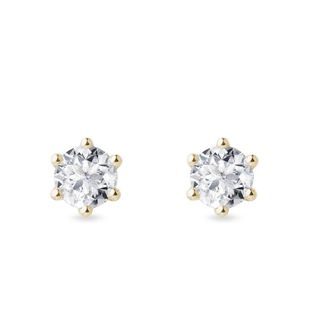 1ct diamond stud earrings in yellow gold
