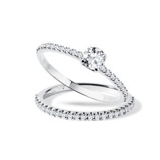 BRILLIANT ENGAGEMENT SET IN WHITE GOLD - ENGAGEMENT AND WEDDING MATCHING SETS - ENGAGEMENT RINGS