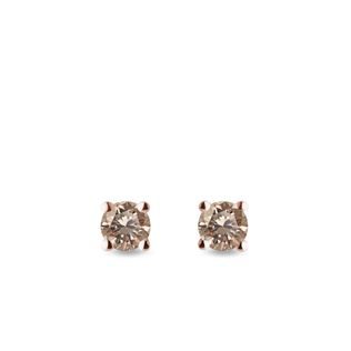 CHAMPAGNER-DIAMANTOHRRINGE IN ROSÉGOLD - OHRSTECKER DIAMANT - OHRRINGE