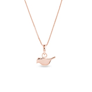 Bird pendant in rose gold