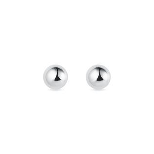 BALL STUD EARRINGS IN WHITE GOLD - WHITE GOLD EARRINGS - EARRINGS