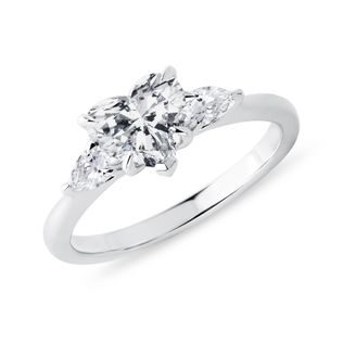 1CT HEART DIAMOND RING IN WHITE GOLD - RINGS WITH LAB-GROWN DIAMONDS - ENGAGEMENT RINGS