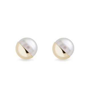 GOLD PEARL EARRINGS - PEARL EARRINGS - PEARL JEWELRY