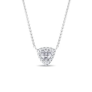 PENDENTIF EN OR BLANC AVEC DIAMANT COUPE TRILLION - COLLIERS AVEC DIAMANTS - COLLIERS