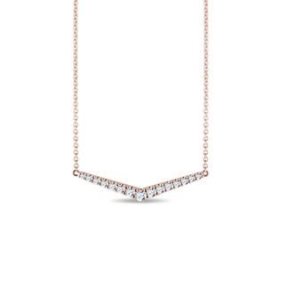 DIAMANTHALSKETTE MIT V-MOTIV UND DIAMANTEN IN ROSÉGOLD - KETTEN MIT DIAMANTEN - KETTEN
