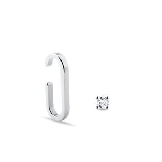 MINIMALISTISCHES OHRRINGSET MIT DIAMANTEN IN WEISSGOLD - SCHMUCK SETS DIAMANT - SCHMUCK