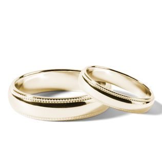ORIGINELLE MILLGRIFF-TRAURINGE IN 14KT GELBGOLD - GELBGOLDENE TRAURINGE IM SET - TRAURINGE