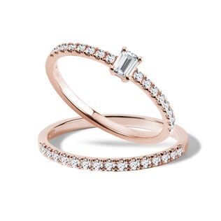 DIAMOND BRIDAL SET IN ROSE GOLD - ENGAGEMENT AND BRIDAL RING SETS - ENGAGEMENT RINGS