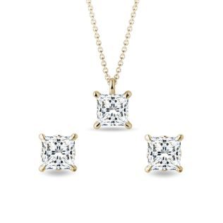 SCHMUCKSET MIT IM LABOR GEZÜCHTETEN DIAMANTEN IN GELBGOLD - SCHMUCK-SETS - SCHMUCK