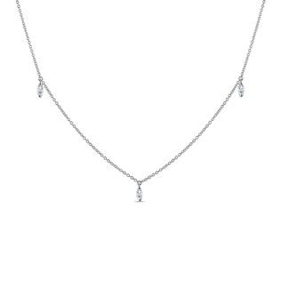 COLLIER MINIMALISTE AVEC OR BLANC AVEC DIAMANTS TAILLE MARQUISE - COLLIERS AVEC DIAMANTS - COLLIERS