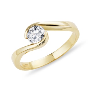 BAGUE DELUXE EN OR JAUNE AVEC DIAMANT DE 0,5CT - SOLITAIRES - BAGUES DE FIANÇAILLES