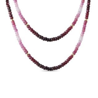 Ruby necklace in yellow gold