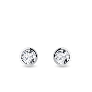 BOUCLES D'OREILLES DELUXE D'OR BLANC AVEC DIAMANTS 1CT - PUCES D'OREILLES EN DIAMANT - BOUCLES D'OREILLES