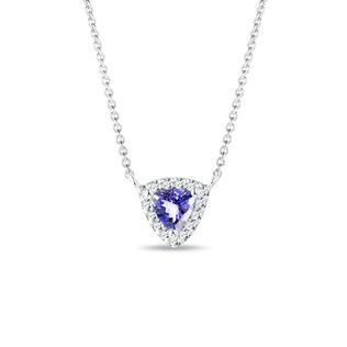 NECKLACE WITH TANZANITE AND BRILLIANTS IN WHITE GOLD - TANZANITE NECKLACES - NECKLACES