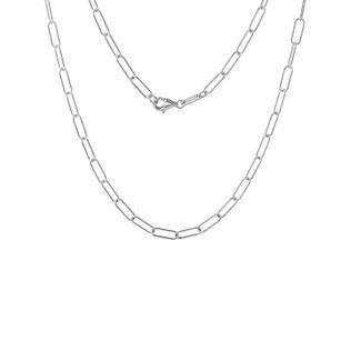 RETIAZKA TYPU PAPERCLIP Z BIELEHO ZLATA V DĹŽKE 42 CM - ZLATÉ RETIAZKY - NÁHRDELNÍKY