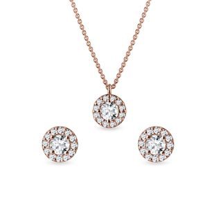 DIAMOND JEWELRY SET IN 14K ROSE GOLD - DIAMOND SETS - FINE JEWELRY