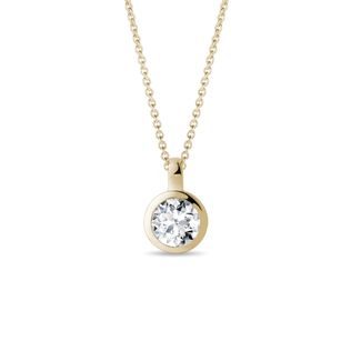 HALSKETTE MIT RUNDEM LABOR-DIAMANT IN GELBGOLD - KETTEN MIT DIAMANTEN - KETTEN