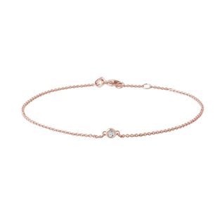 Bezel set diamond bracelet in rose gold