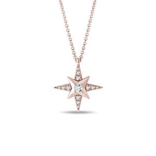 Polarstern Diamant-Halskette aus Roségold