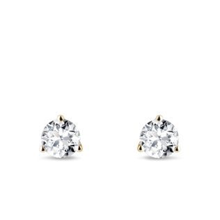 LAB-GROWN DIAMOND STUD EARRINGS IN YELLOW GOLD - DIAMOND STUD EARRINGS - EARRINGS