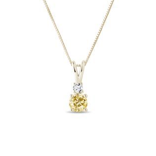 COLLIER EN OR JAUNE AVEC DIAMANT JAUNE ET DIAMANT - COLLIERS AVEC DIAMANTS - COLLIERS