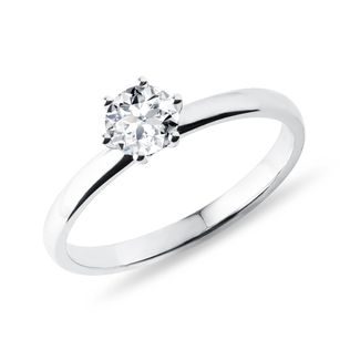 ZÁSNUBNÝ PRSTEŇ Z BIELEHO ZLATA S 0,5CT DIAMANTOM - ZÁSNUBNÉ PRSTENE S BRILIANTOM - ZÁSNUBNÉ PRSTENE