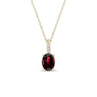 COLLIER EN OR AVEC DIAMANTS ET GRENAT - COLLIERS AVEC GRENAT - COLLIERS