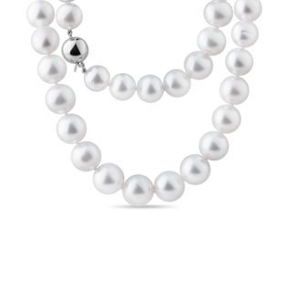 NÁHRDELNÍK Z PEREL JIŽNÍHO PACIFIKU SE ZLATÝM ZAPÍNÁNÍM - PERLOVÉ NÁHRDELNÍKY - PERLOVÉ ŠPERKY